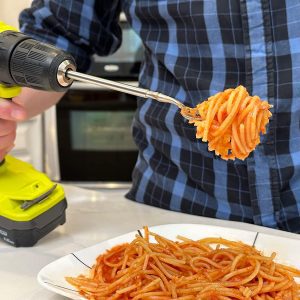 Fork Drill Bit Mixer Wrapping Spaghetti