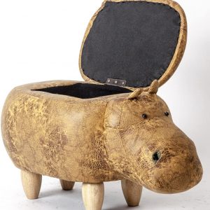 Hippo Creative Footstool Storage Ottoman Open