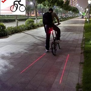 Laser Bike Lane Biker Using Product on Sidewalk