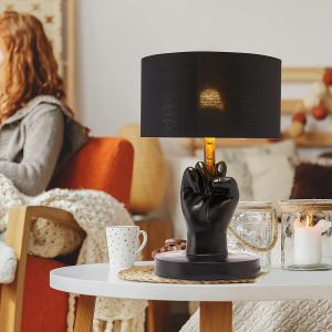 Middle Finger Novelty Lamp On In Living Room