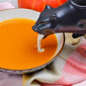 Puking Kitty Gravy Boat Pouring Cream into Soup