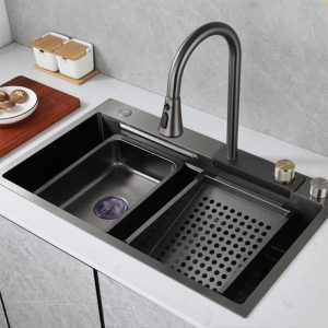Stainless Steel Waterfall Kitchen Sink Product Shot