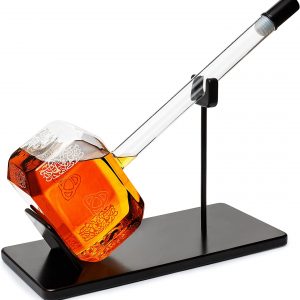 Thors Hammer Whiskey and Wine Decanter Filled With Whiskey