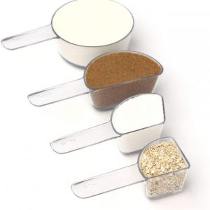 Visual Measuring Cups With Food In Each Size
