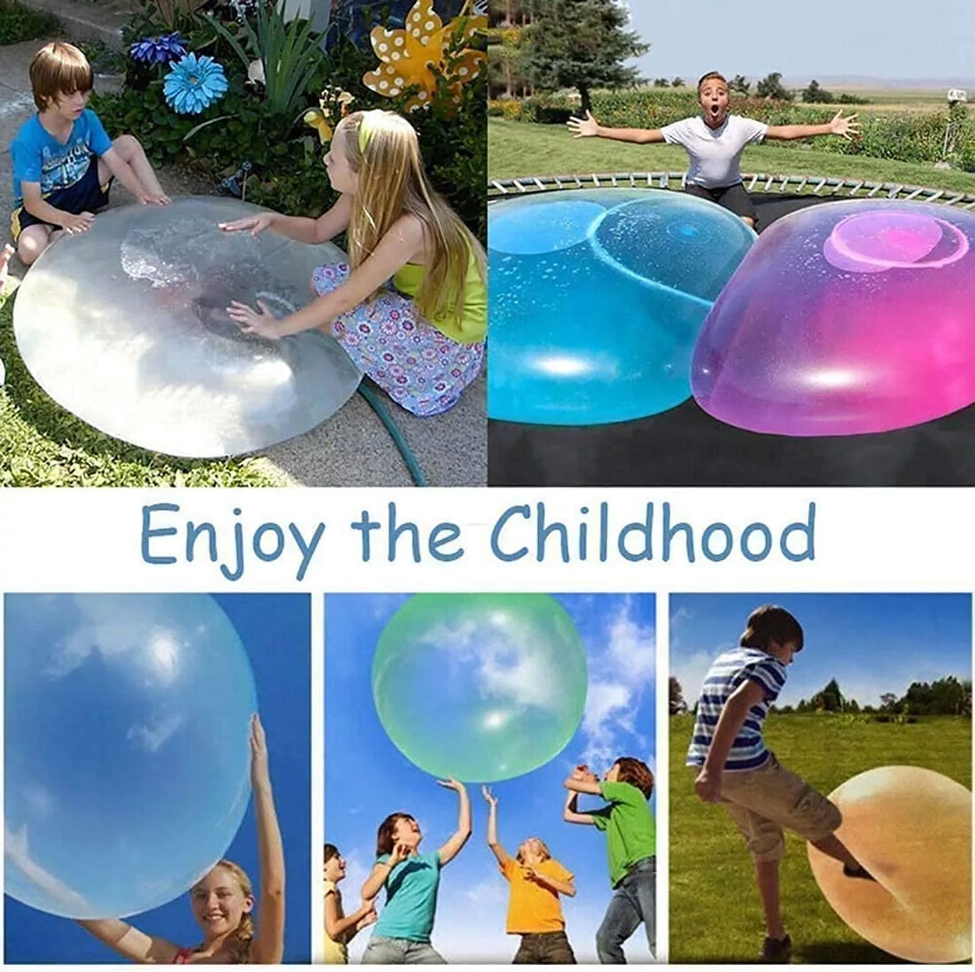 Children Enjoy Giant Inflatable Water Bubbles