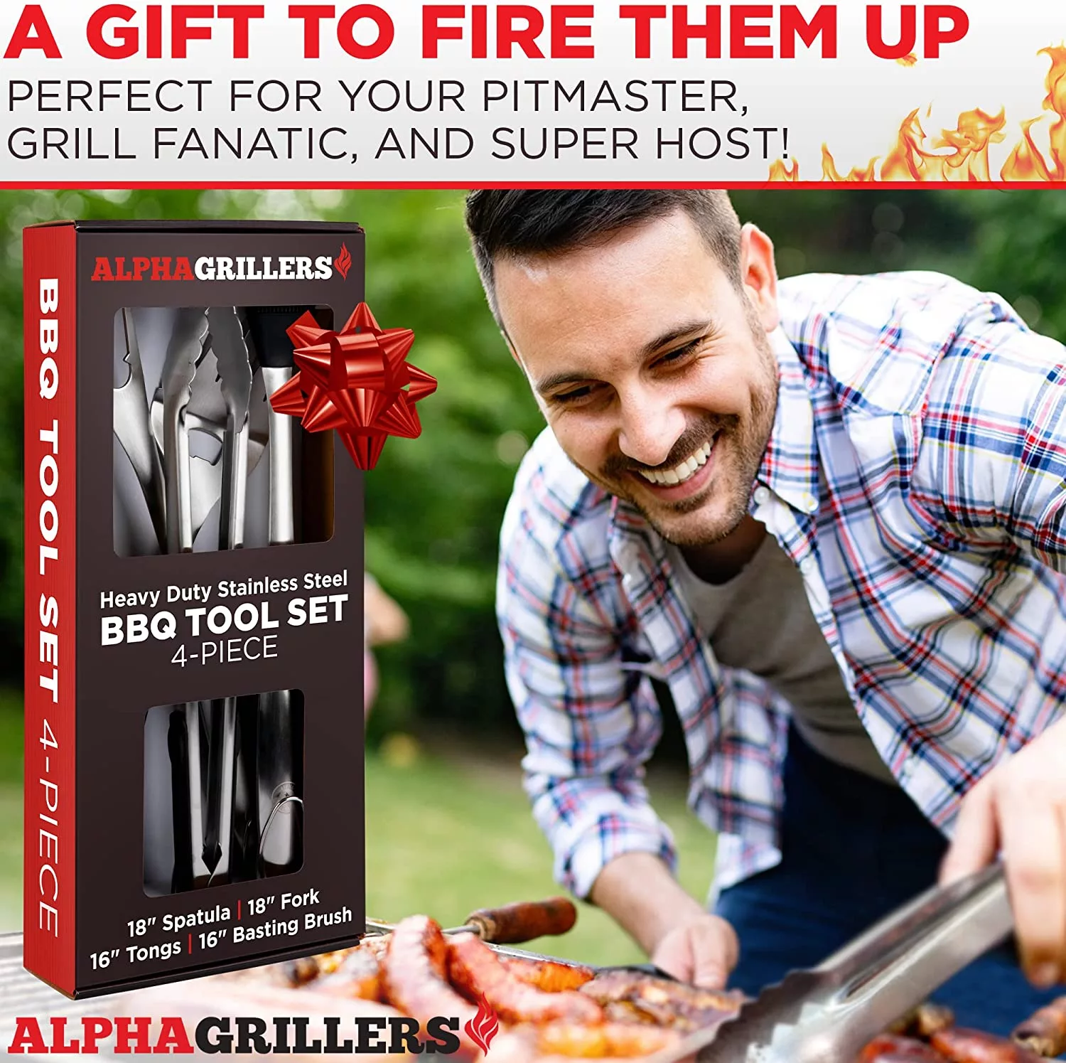 Alpha Grillers Grill Set Heavy Duty BBQ Accessories is a gift to fire anyone up