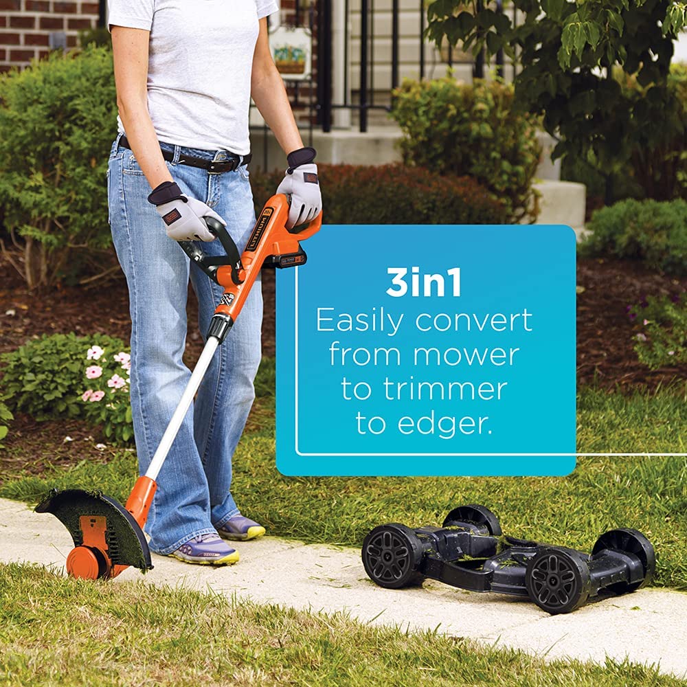 BLACK+DECKER Cordless Lawn Mower, String Trimmer and Edger Easily Convert from mower to trimmer to edger