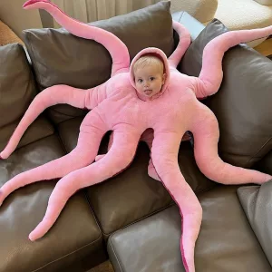 Baby In Baby Octopus Costume Smiling