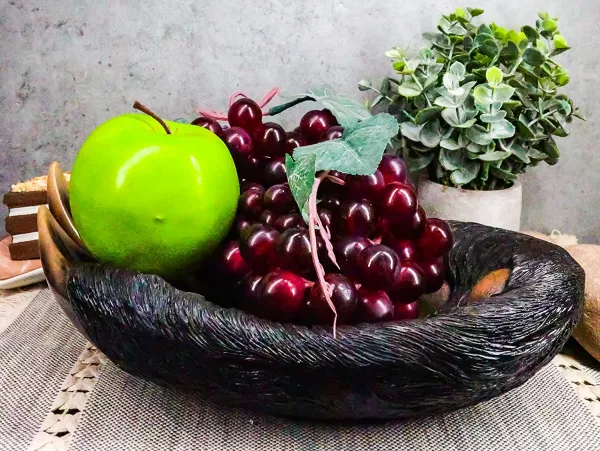 Bear Paw Serving Bowl With Fruit On Table