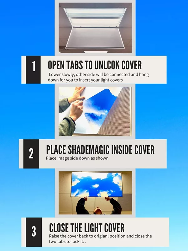 Blue Sky Panel Light Fixture Cover Installation Instructions
