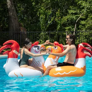 Couple Fighting In pool on Chicken Fight Pool Toys