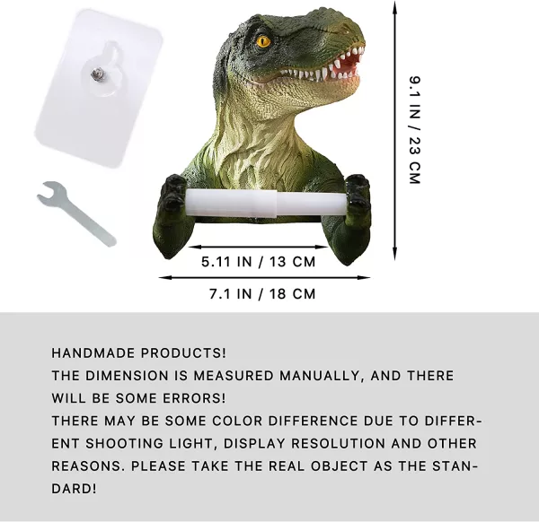 Dinosaur Toilet Paper Holder Product Dimensions
