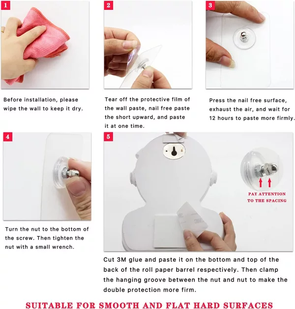 Dinosaur Toilet Paper Holder Product Installation Instructions