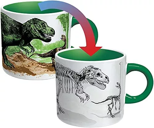 Disappearing Dino Heat Changing Mug Transition from Cold to Hot