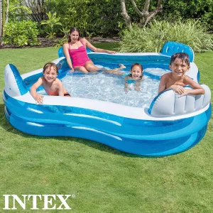 Family Enjoying an afternoon in the Inflatable Lounge Chair Pool