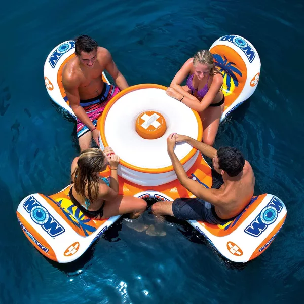 Floating 4-Person Table with People On It In Lake