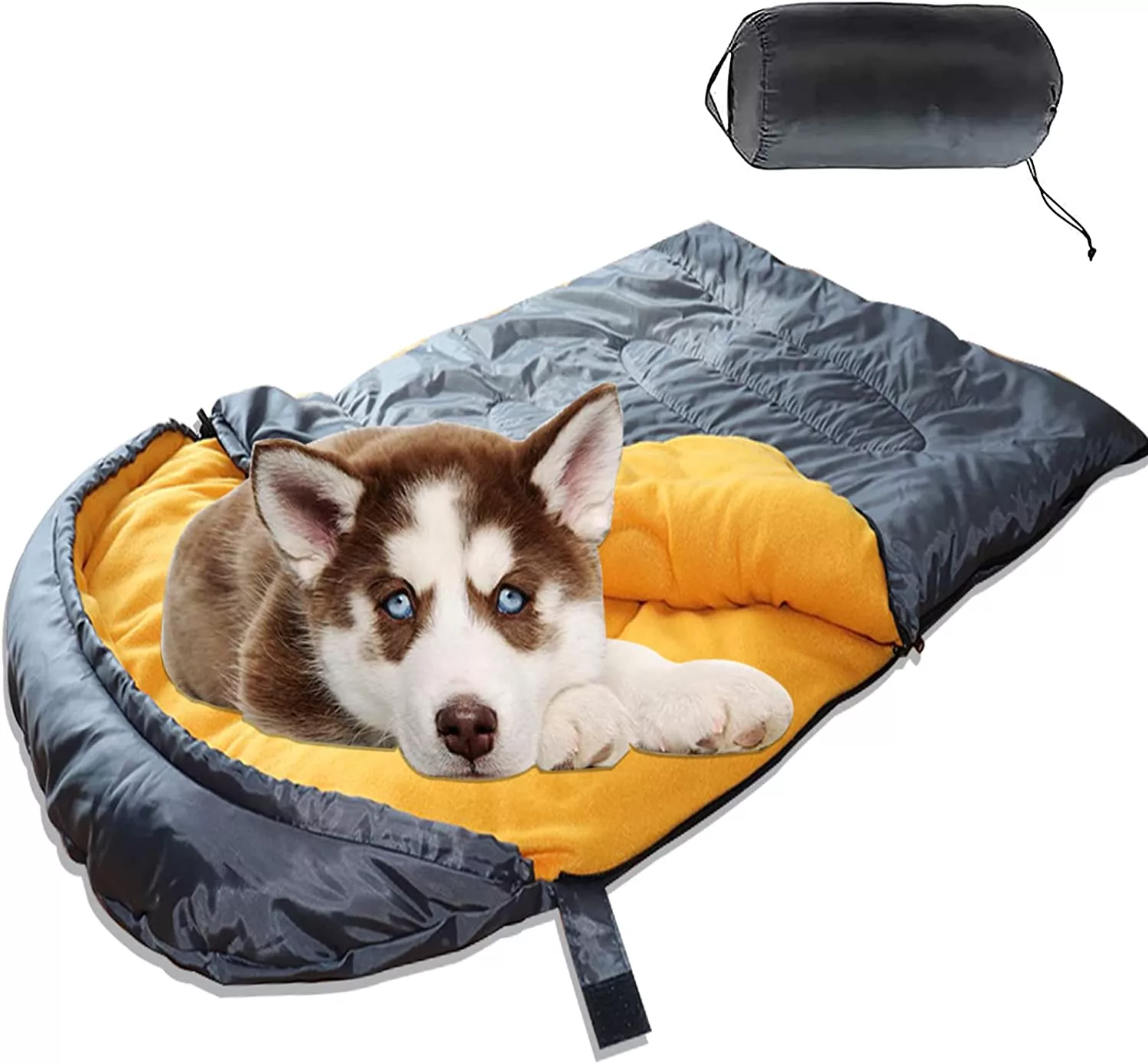 Husky inside the Camping Sleeping Bag For Dogs