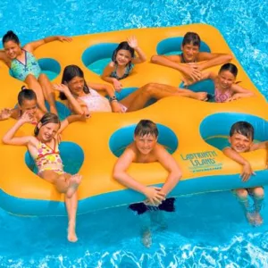 Kids Laying In Nine Person Pool Float