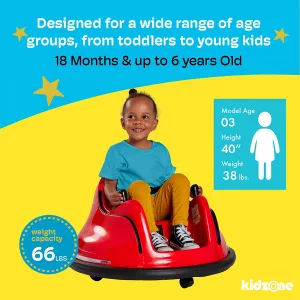 Kidzone Electric Ride On Bumper Car is designed for a wide range of age groups