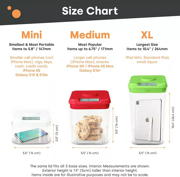 Kitchen Safe Time Locking Container Size Chart