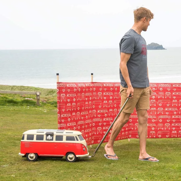 Man Walking With Volkswagen Hippy Van Cooler
