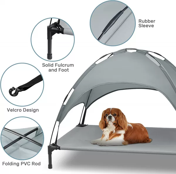 Outdoor Dog Lounger With Sun Canopy Product Features