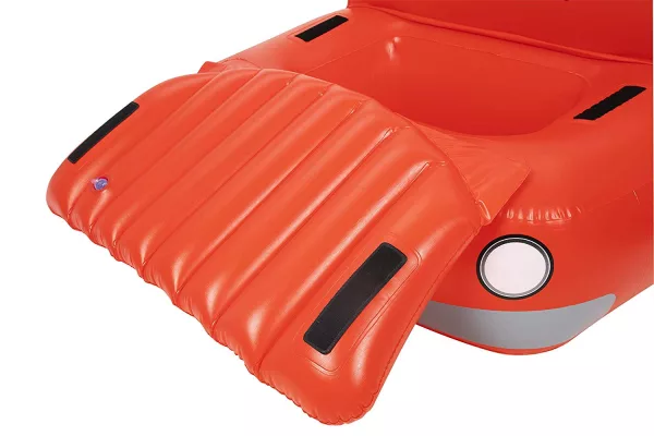 Pickup Truck Pool Float With A Cooler Under The Hood Hood Lid Open for Cooler Feature