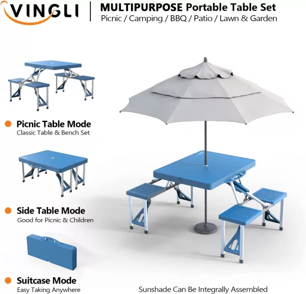 Portable Picnic Table Multipurpose Portable Table Set
