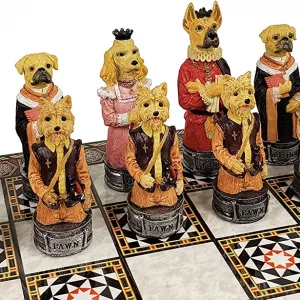 Royal Cats Vs Dogs Animals Chess Set Dogs on Board