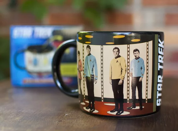 Star Trek Heat Change Coffee Mug With Box in Background