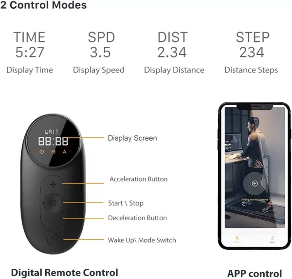 WalkingPad Foldable Treadmill has 2 control modes