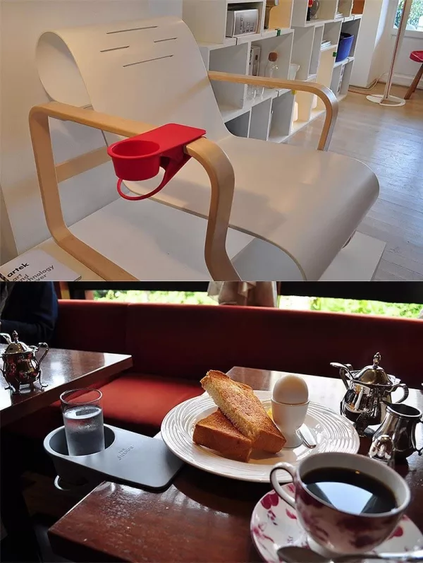 Clip On Table Cup Holder Clipped Onto Chair