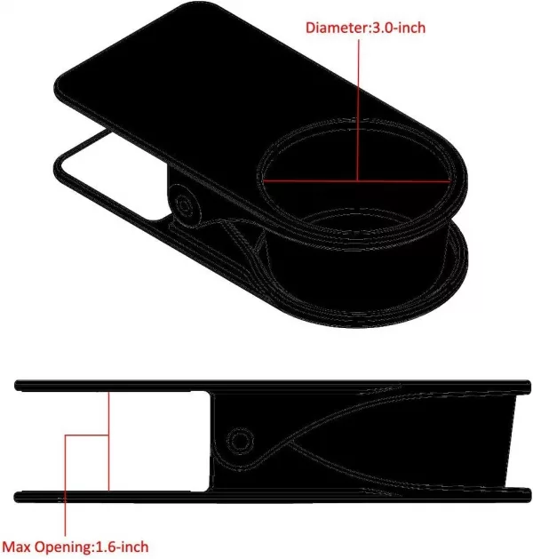 Clip On Table Cup Holder Product Dimensions