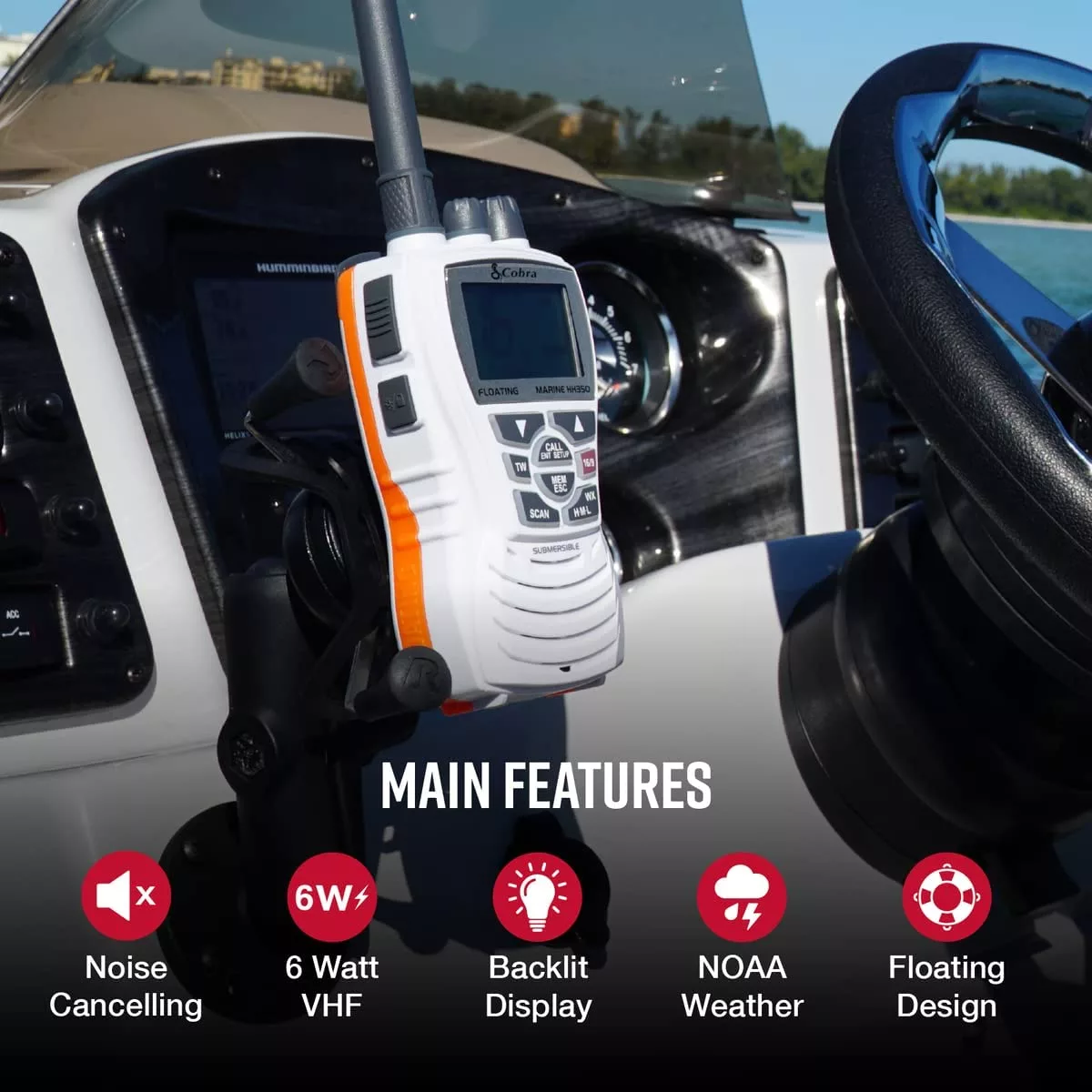 Cobra Handheld Floating VHF Radio Product Features