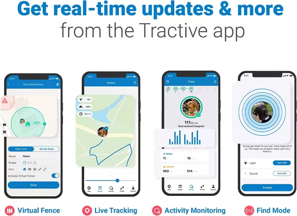 Get real time updates and more from the Tractive GPS Tracker app