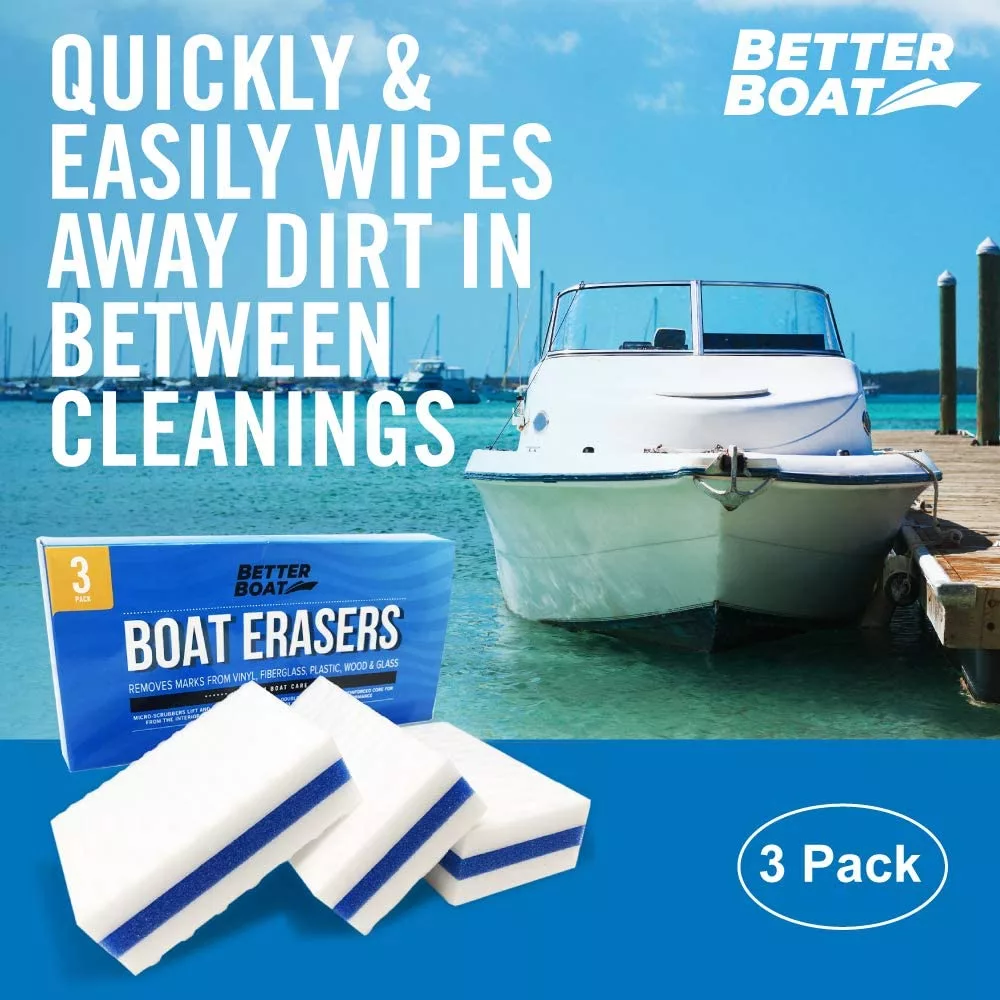 Quickly and easily wipe away dirt between cleanings with the Boat Scuff Erasers