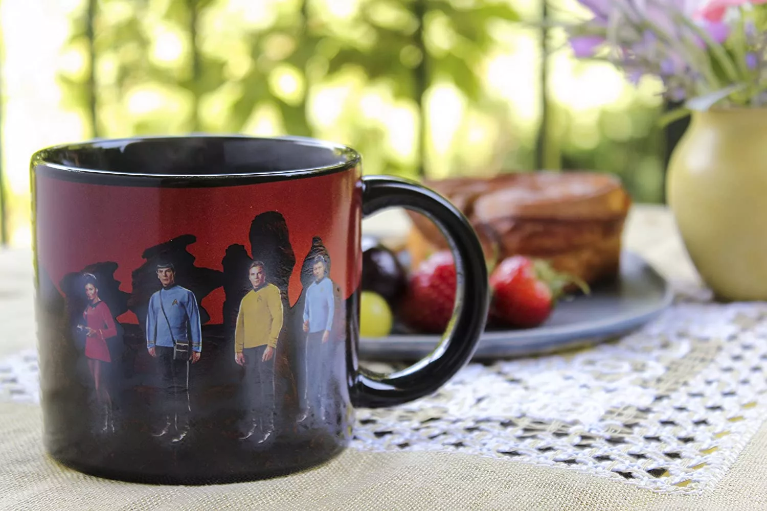 Star Trek Heat Change Coffee Mug Sitting on Table